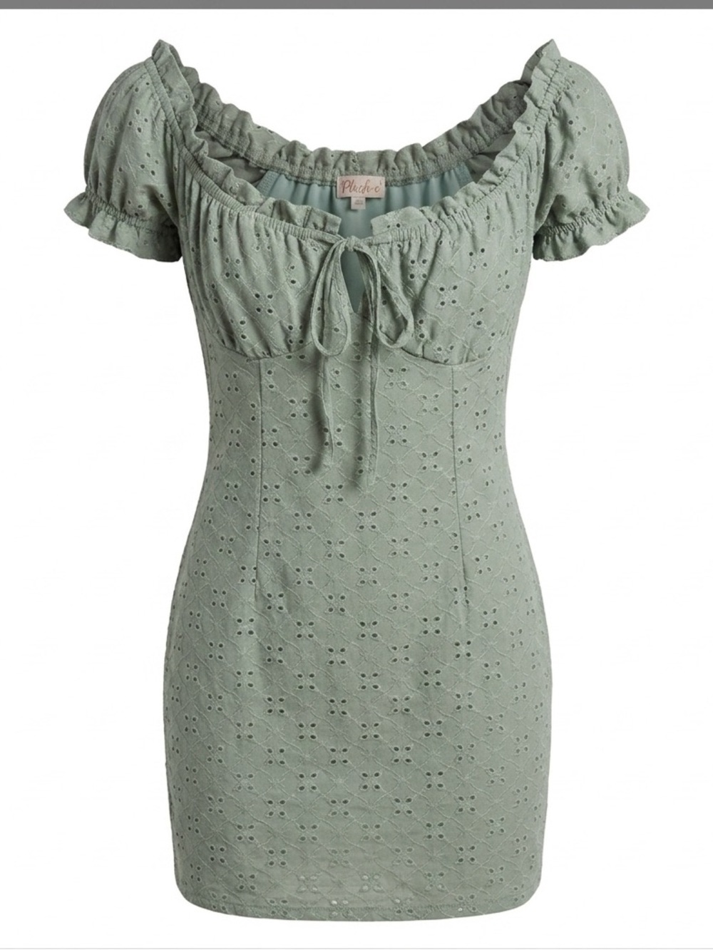 BLUSH Milk Maid Eyelet Mini Dress Mint Green